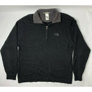 The‎ North Face Apex Mens Medium 1/4 Zip Sweater Jacket Black Long Sleeve